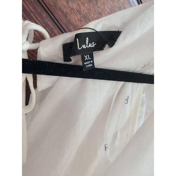 Lulu's Cute Confidence White Ruffled Faux-Wrap Mini Dress Size XL NWT - Picture 11 of 16